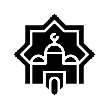 Cami yıldız vektör illüstrasyon, Ramazan ilgili katı stil simgesi