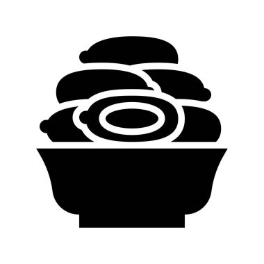 Hurma vektör illüstrasyon, Ramazan ilgili katı stil simgesi