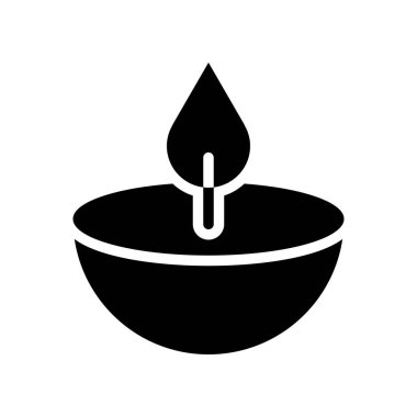 Aroma lamba vektör illüstrasyon, Ramazan ilgili katı stil simgesi