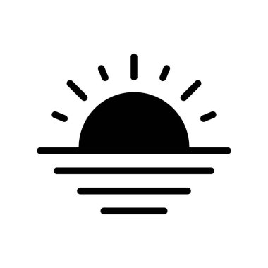 Sunrise Sunset vektör illüstrasyon, Ramazan ile ilgili katı stil simgesi