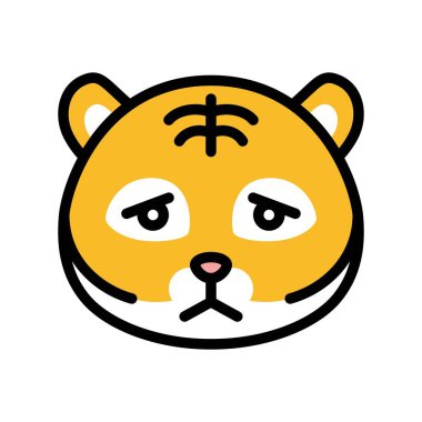 Tiger ifade vektörü, dolu tasarım editable vuruş