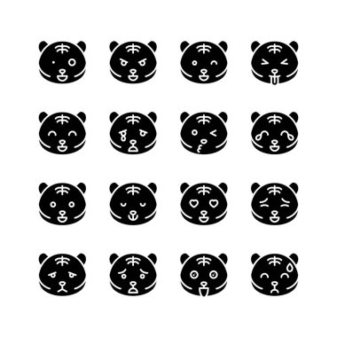 beyaz izole farklı duygular ile kaplanlar kümesi