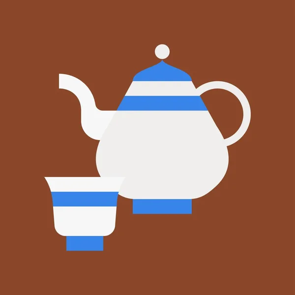 Teapot Vektor Illustration Ramadan Relaterade Flat Stil Ikon — Stock vektor