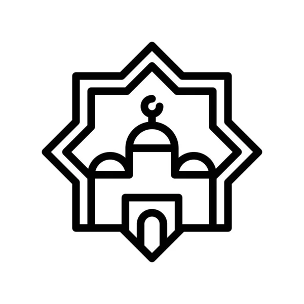 Εικόνα Διάνυσμα Αστεριού Τζαμί Εικονίδιο Στυλ Γραμμής Που Σχετίζεται Ραμαζάνι — Διανυσματικό Αρχείο