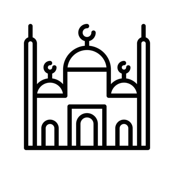 Ilustración Vectorial Mezquita Ramadán Relacionados Icono Estilo Línea — Archivo Imágenes Vectoriales