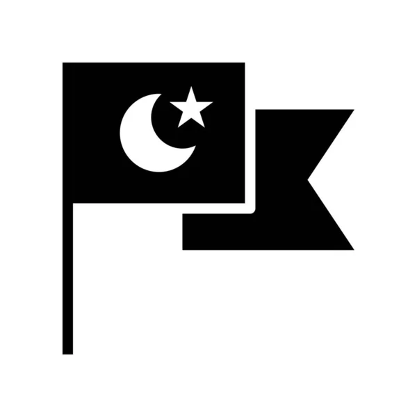 Islamische Flagge Vektor Illustration Ramadan Verwandte Solide Stil Symbol — Stockvektor