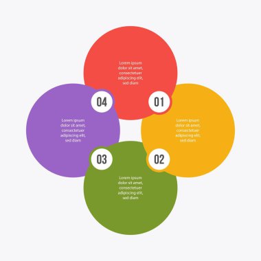 4steps Circle grafiği, Daire infografik veya Dairesel diyagram
