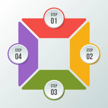 4steps Circle grafiği, Daire infografik veya Dairesel diyagram