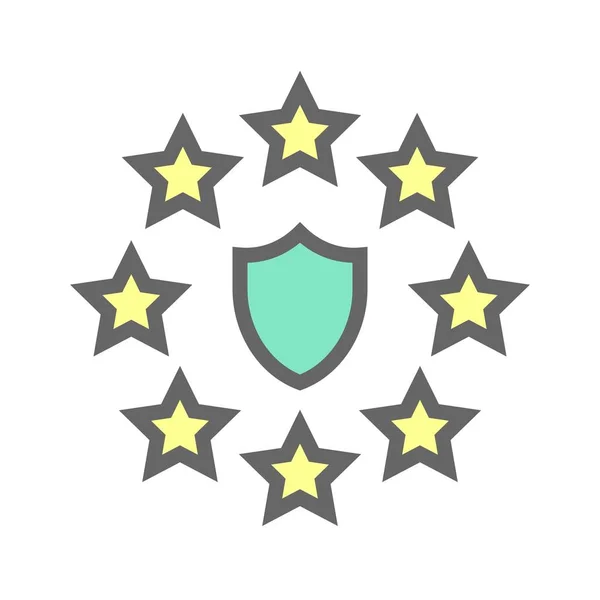 Иконка Gdpr General Data Protection Заполненная Стилистикой Назидательного Штриха — стоковый вектор