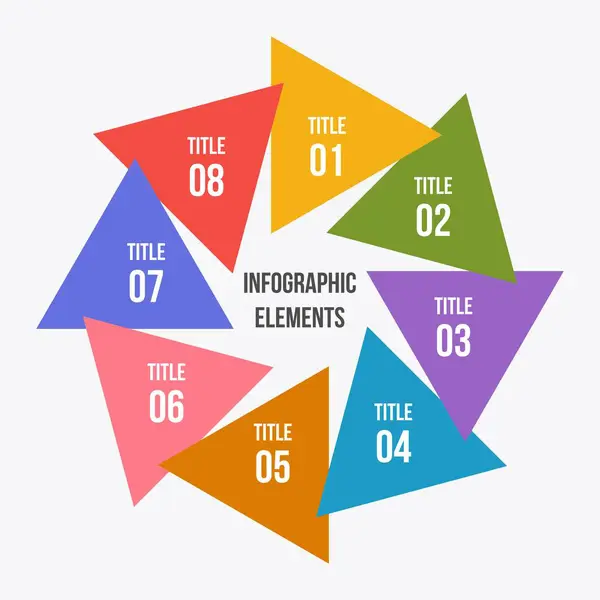 Cirkeldiagram, cirkel infographic met driehoek vorm — Stockvector