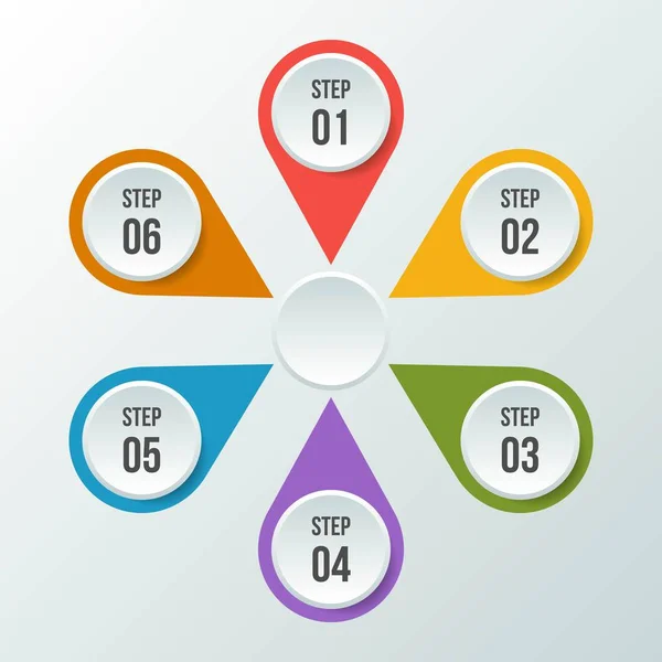 Diagrama Circular Infografía Circular Diagrama Circular Pasos — Vector de stock