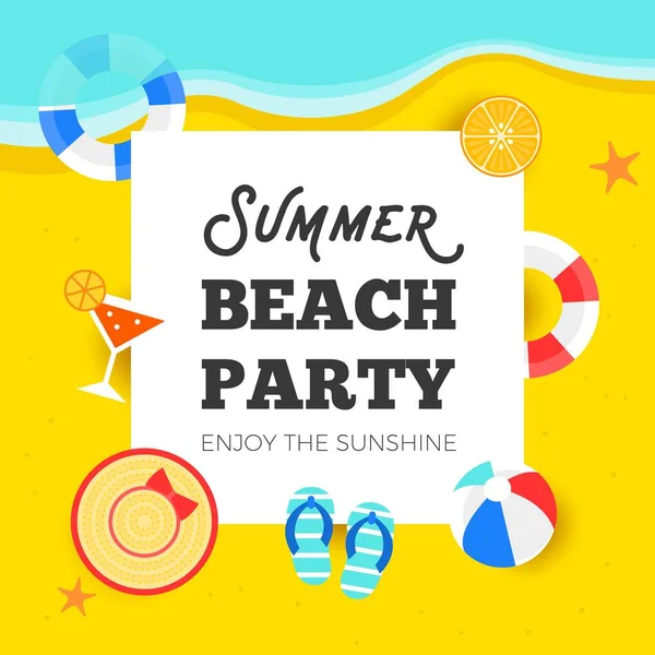 夏季时间 夏季海滩派对背景矢量插图 — 图库矢量图片