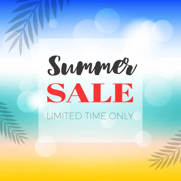 Summer Sale Summer Beach Background — Stock Vector