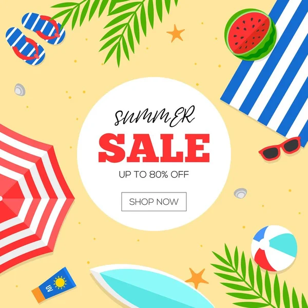Summer Sale Summer Beach Background — Stock Vector