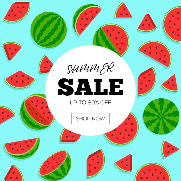 Summer sale with Watermelon background