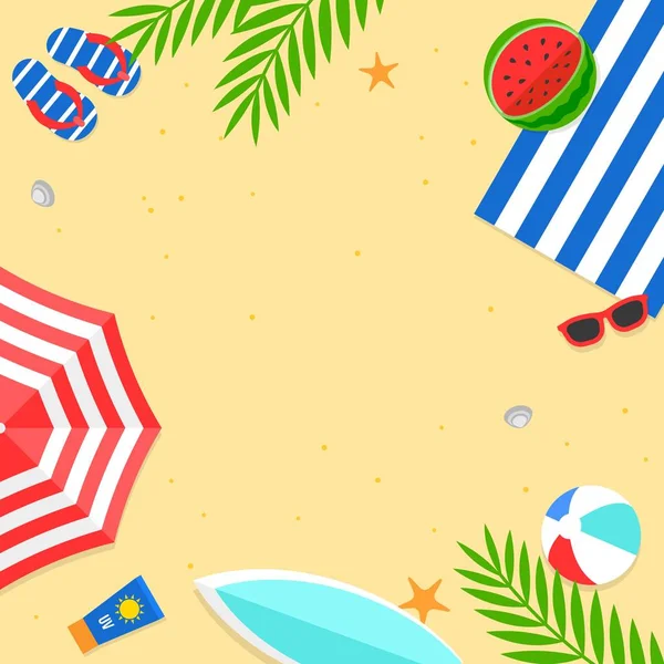 Fondo Playa Verano Brillante — Vector de stock