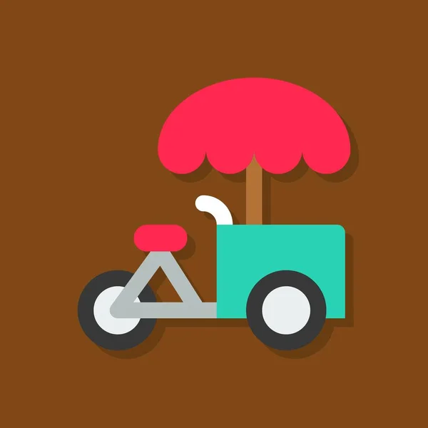 Παγωτό Ποδήλατο Εικόνα Διάνυσμα Επίπεδη Εικονίδιο Σχεδίασης — Διανυσματικό Αρχείο