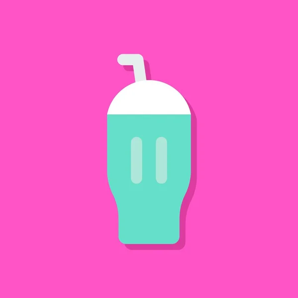 Eis Milchshake Vektorillustration Süßigkeiten Flache Design Ikone — Stockvektor