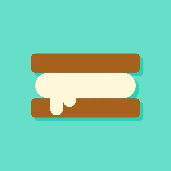 Eis Sandwich Vektorillustration Süßigkeiten Flache Design Ikone — Stockvektor