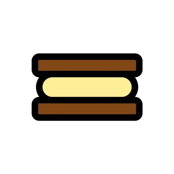Ice Cream Sandwich Vector Illustratie Snoep Gevuld Pictogram Bewerkbare Omtrek — Stockvector