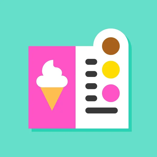 Ilustración Del Vector Menú Helado Icono Diseño Plano — Vector de stock