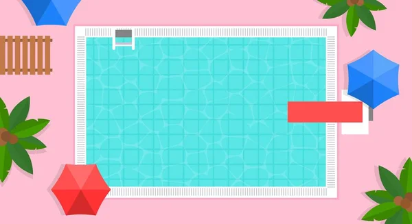 Letní Čas Ilustrace Plakátu Plaveckého Bazénu — Stockový vektor