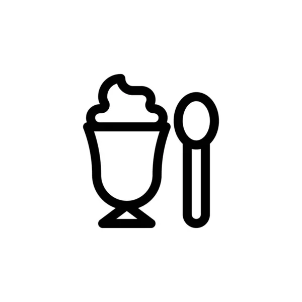 Ilustración Vectores Taza Helado Línea Dulces Icono Diseño — Vector de stock