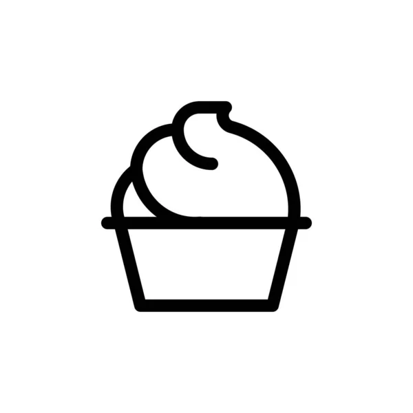 Soft Serve Vector Illustration Sweets Line Design Icon — Stock Vector