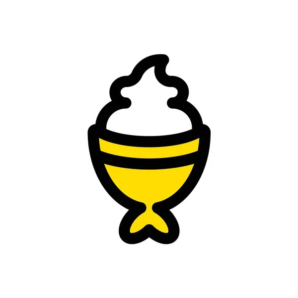 Fish-Shaped Ice Cream vector illustration, Sweets filled icon editable outline