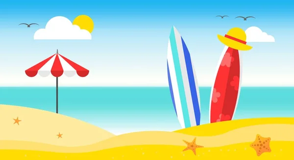 Heure Été Illustration Vectorielle Affiche Plage Été — Image vectorielle