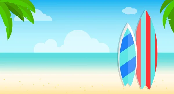 Zomertijd Zomer Strand Poster Vector Illustratie — Stockvector