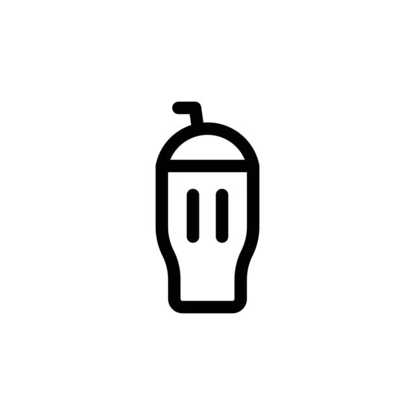 Helado Milkshake Vector Ilustración Línea Dulces Icono Diseño — Vector de stock