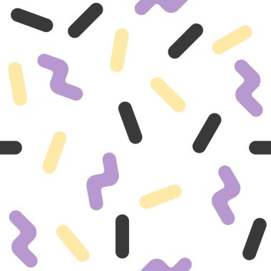 Geometrik elemanlar ile Memphis dikişsiz desen, vektör illüstrasyon