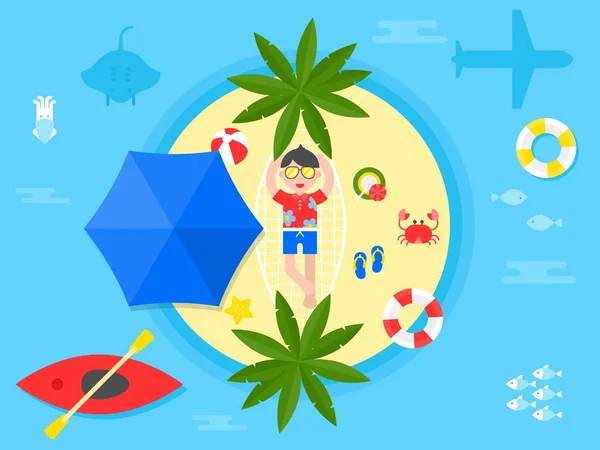 Summer holiday, Beach Island vacation, vector illustration