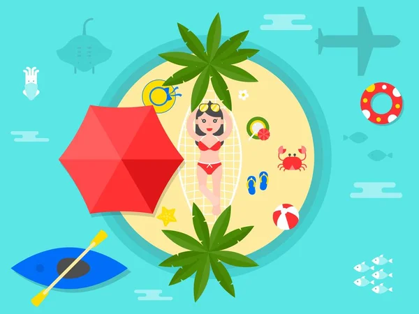 Summer holiday, Beach Island vacation, vector illustration