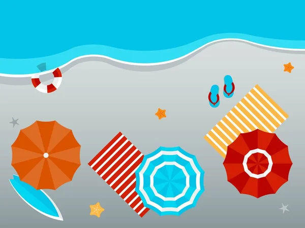 Vacaciones Verano Con Equipo Playa Ilustración Vectorial — Vector de stock