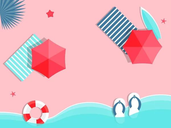 Vacaciones Verano Con Equipo Playa Ilustración Vectorial — Vector de stock