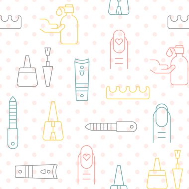 Renkli şık kozmetik dikişsiz desen, vektör illüstrasyon