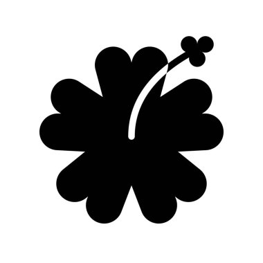 Hibiscus vektör, tropikal ilgili katı stil simgesi