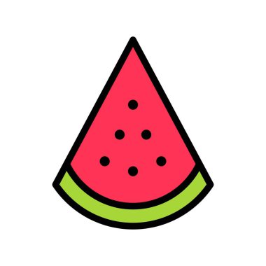 Karpuz dilim vektörü, tropikal ilgili dolu stil simgesi
