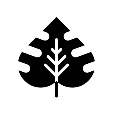 Tropikal yaprak vektörü, tropikal ile ilgili katı stil simgesi