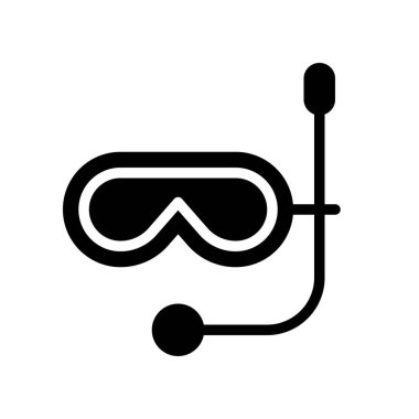 Dalış maskesi vektörü, tropikal ile ilgili katı stil simgesi