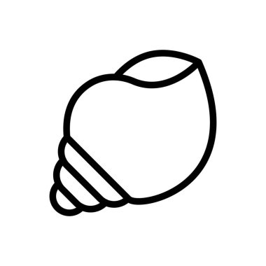 Seashell vektör, tropikal ilgili çizgi stili simgesi