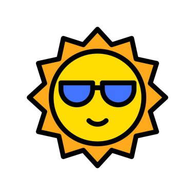 Güneş vektörü, tropikal ilgili dolu stil simgesi