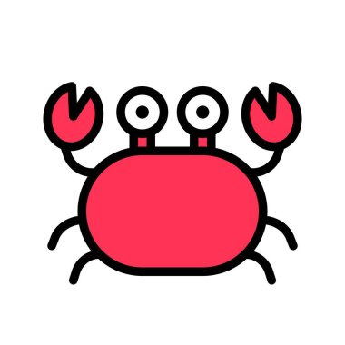 Yengeç vektörü, tropikal ilgili dolu stil simgesi