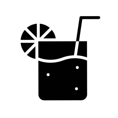 Portakal suyu vektörü, tropikal ilgili katı stil simgesi