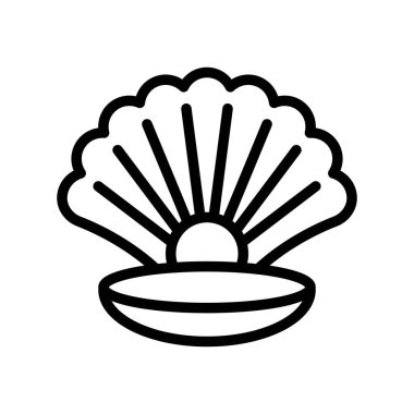 İnci vektörlü deniz kabuğu, tropikal hat stili simgesi