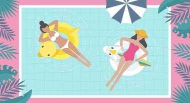 Yaz Tatili, En iyi görünüm Yüzme havuzu vektörü