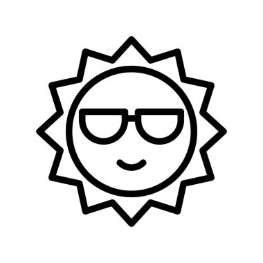 Güneş vektörü, tropikal ilgili çizgi stili simgesi