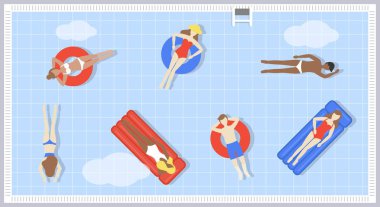 Yaz Tatili, En iyi görünüm Yüzme havuzu vektörü